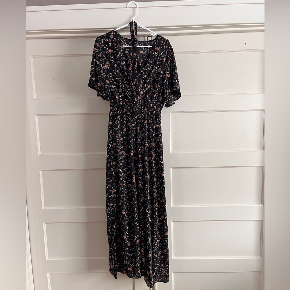 Floral Black Maxi Dress